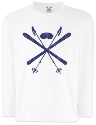 Ski Tools Kinder Langarm T-Shirt Passion Love Skier Downhill Slalom Winter Sport
