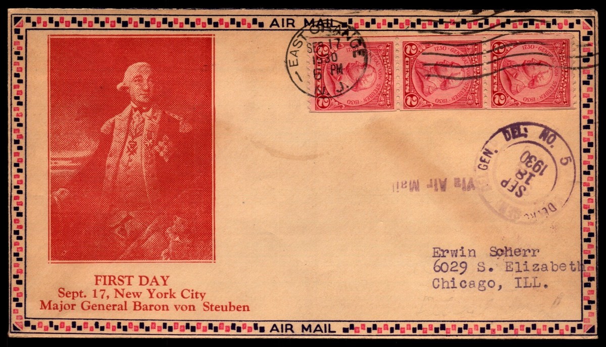 Scott 689 2 Cents Von Steuben Roessler FDC Typed Address Planty