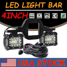 Tow Trailer Hitch Mounting Bracket Backup Reverse Truck 4'' LED Work Light +Wire