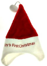 baby's first Christmas Santa red and white hat