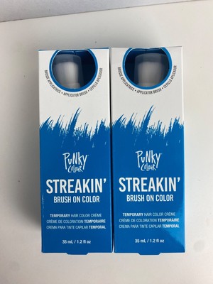 Set of 2 Punky Colour Streakin' Brush on Color Blue, Temporary Hair Color 1.2 oz