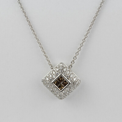 Crivelli 18k White Gold, Carat Chocolate Diamond Necklace