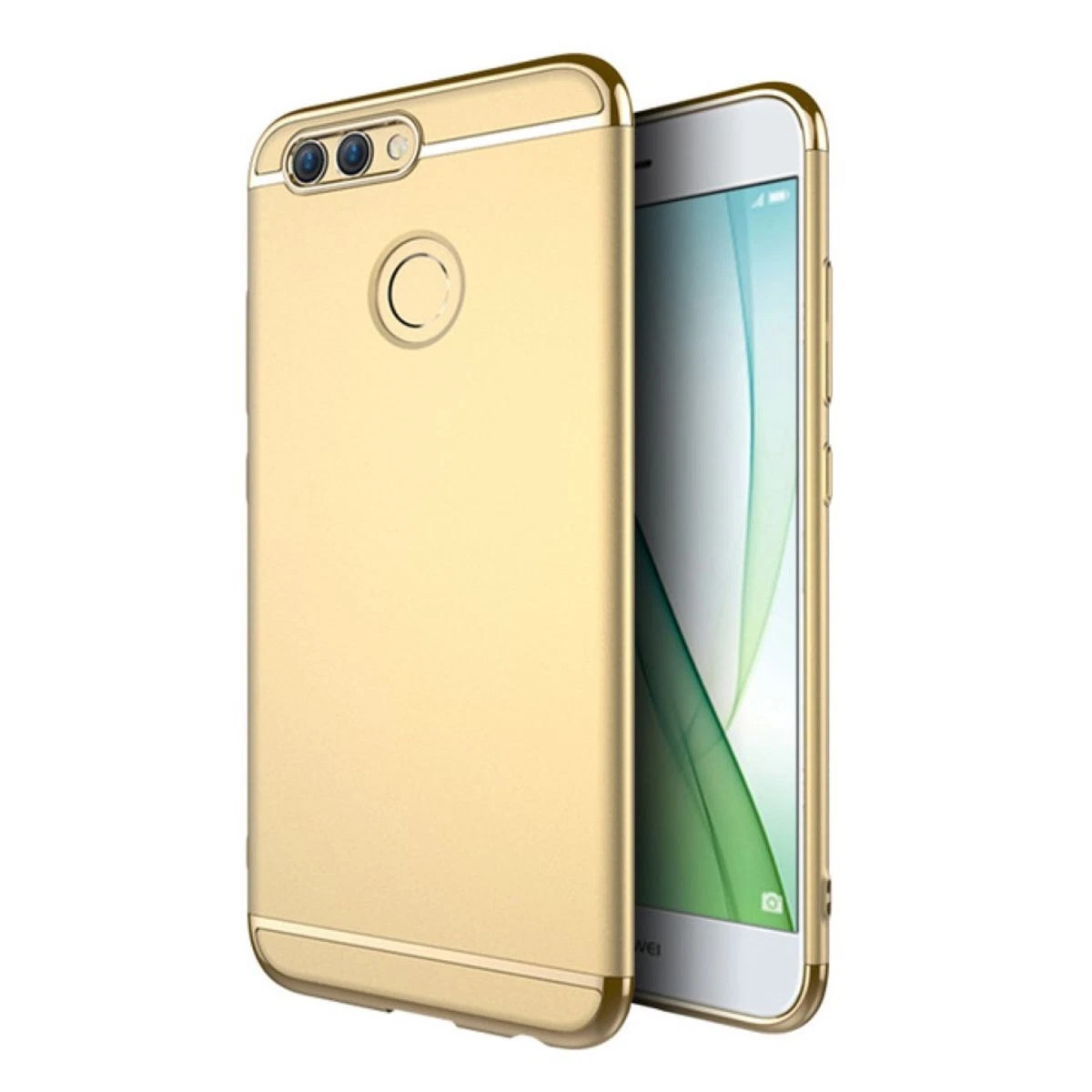 Custodia Magnetica 360° Per Huawei Nova 5 – Con Anello E Supporto, Cover TPU + Pellicola In Vetro Temperato, Oro