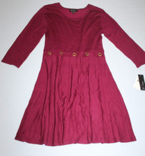 BCX Womens Juniors Red 3/4 Sleeve Sweater Dress XL NWT