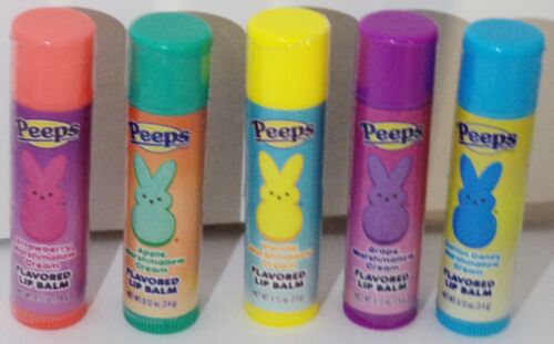 5 Flavor PEEPS Lip Balm GRAPE, COTTON CANDY, VANILLA, APPLE STRAWBERRY Sealed - Picture 2 of 2