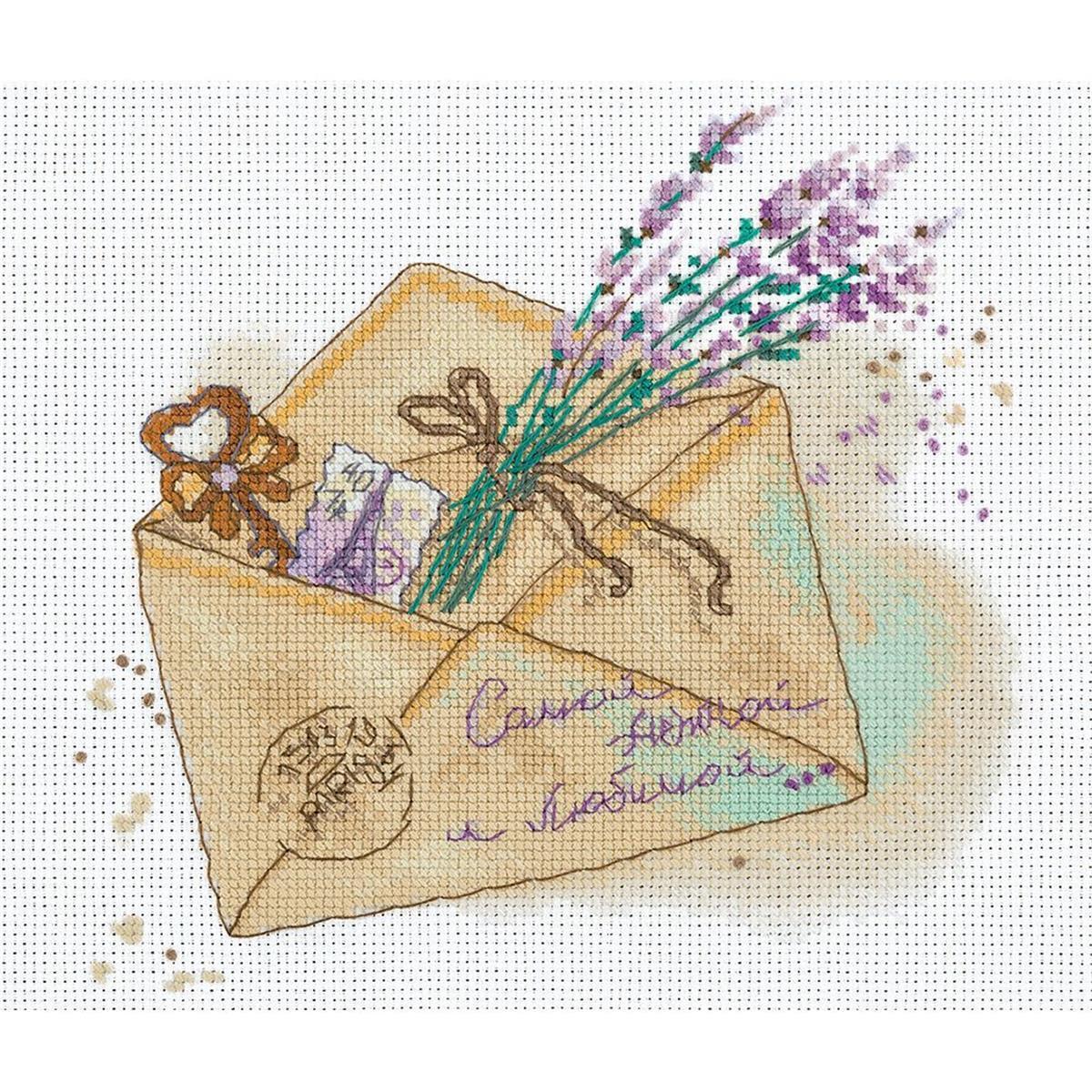 Panna Kreuzstichset "Brief" 18x18cm, Zählmuster