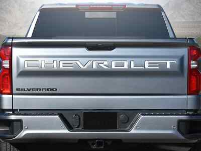 2019-2024 Chevrolet Silverado 3-D Urethane ailgate Lettering in Gloss White GM