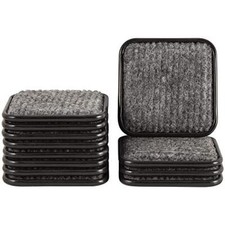 1 3/4" Square Carpeted Bottom Furniture Caster Cups Protect Hardwood Floors B...