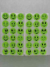 12 RANDOM t Smiley Face Sticker 2 Sheets 6 Facial Expressions FREE SHIP