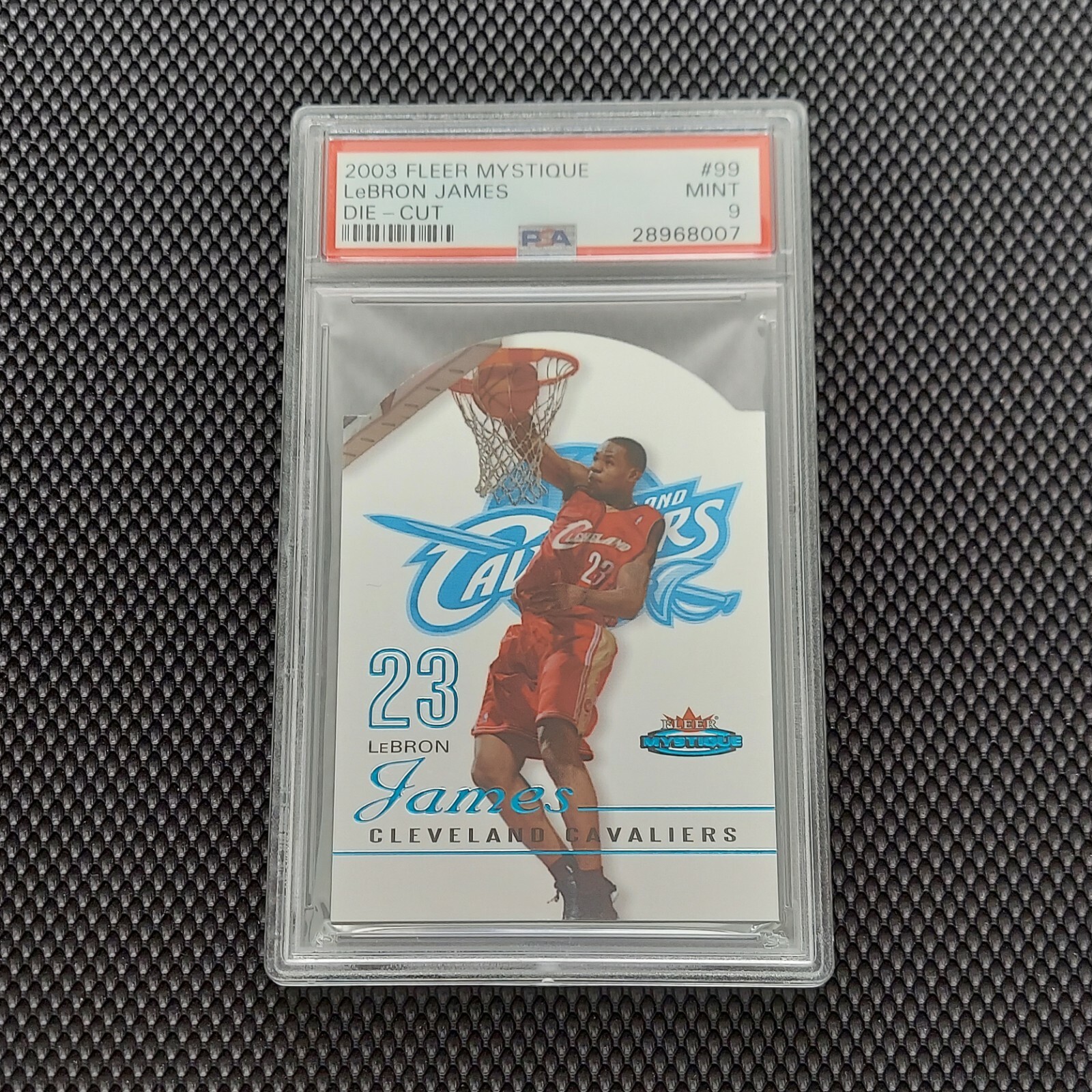 2003 Fleer Mystique Die-Cut LeBron James ROOKIE RC /600  #99 PSA 9 Mint  Lakers