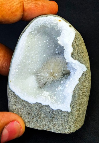 STUNNING NATROLITE BLOW BALL IN MM QUARTZ GEODE ROCKS MINERALS+22.3 - Picture 3 of 6