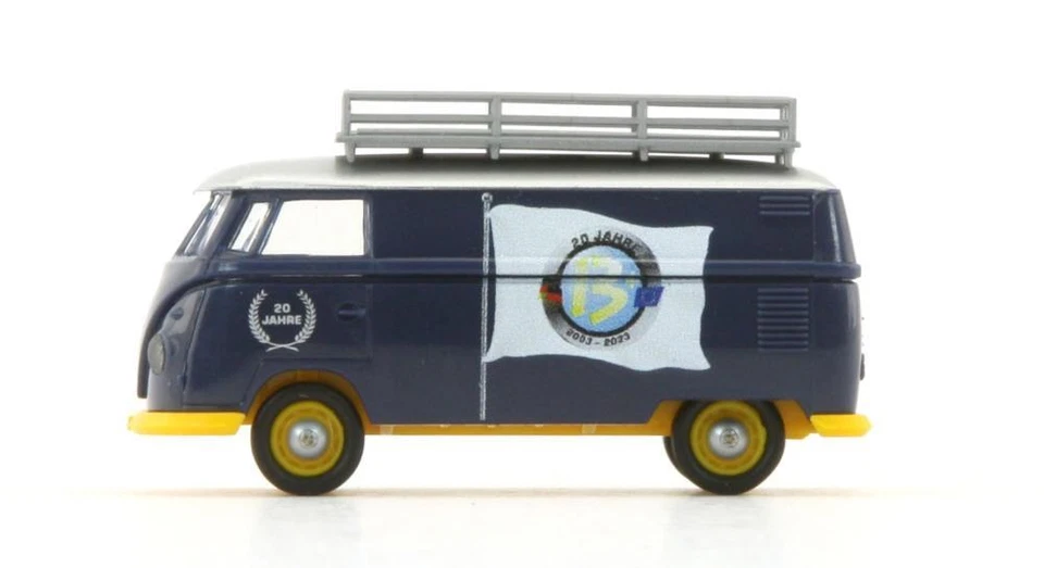 Brekina 932331B, VW T1b Kasten mit Dachgepäckträger 20 Jahre W13+, Neu & OVP, H0