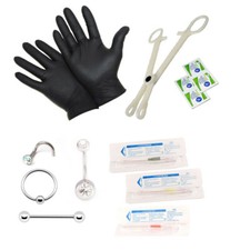 Piercing Kit for Belly Tongue Ear Eyebrow Nipple Lip Nose and Body 13 Pieces