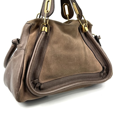 Chloe Paraty Hand Bag Shoulder Bag 2Way Leather Suede Brown #A360 - Picture 3 of 24