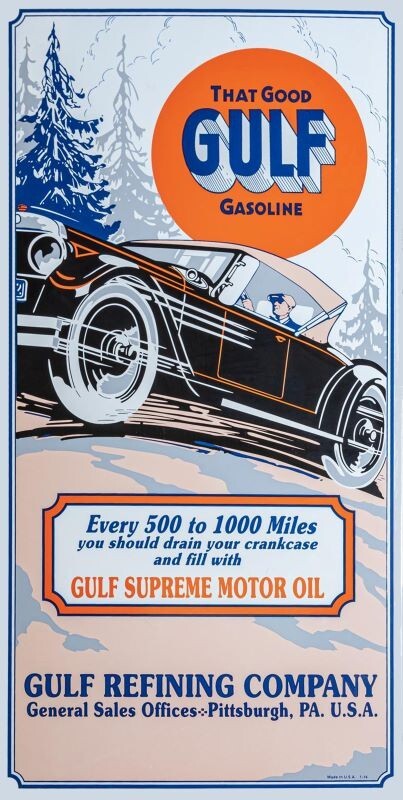 Gulf Supreme Motor Oil & That Good Gulf Gasoline NEW Sign: 12x24" USA ...
