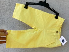  59.00 NWT Janie And Jack Brand Solid Yellow Pants Boy 6-12 M