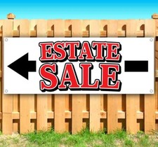 ESTATE SALE LEFT ARROW Advertising Vinyl Banner Flag Sign Many Sizes AUCTION