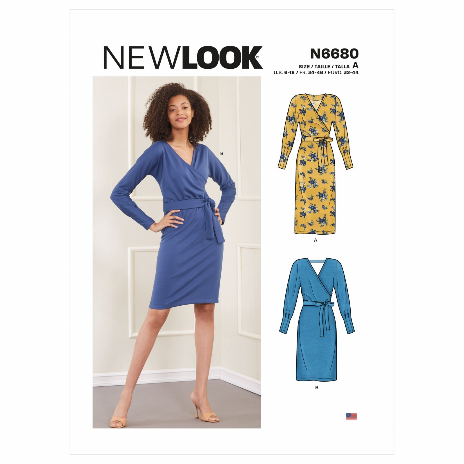 NEW LOOK 6680 MISSES DRESS FAUX WRAP  Sewing Pattern Sizes 6-18