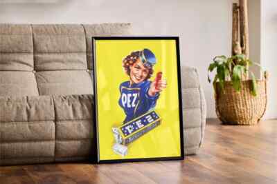 Vintage PEZ Candy Print, 1930s Retro Wall Art, Foodie Kitchen Wall Art Poster