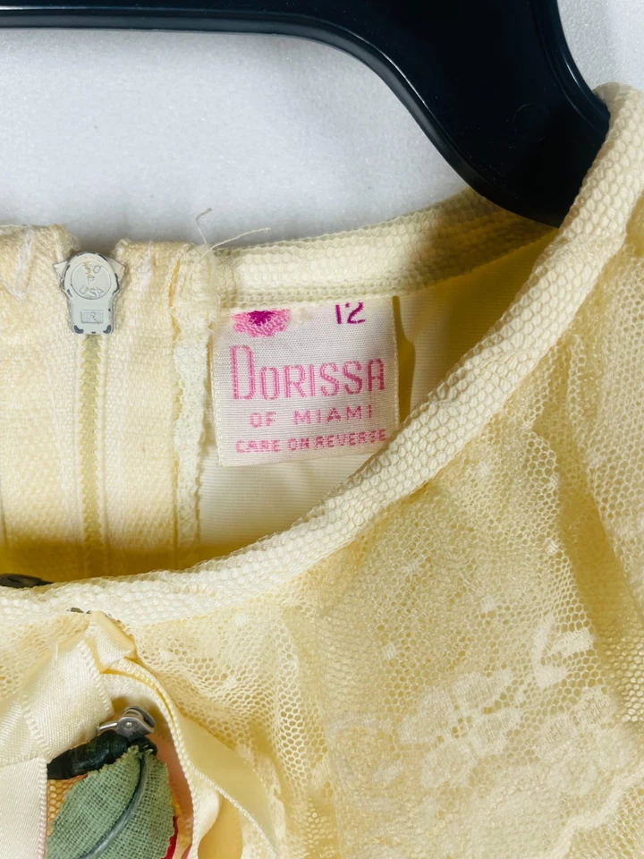 Vintage Dorissa Of Miami Womens Size 12 Lace Sleeve Victorian Cottage Core Dress - Image 4 of 4