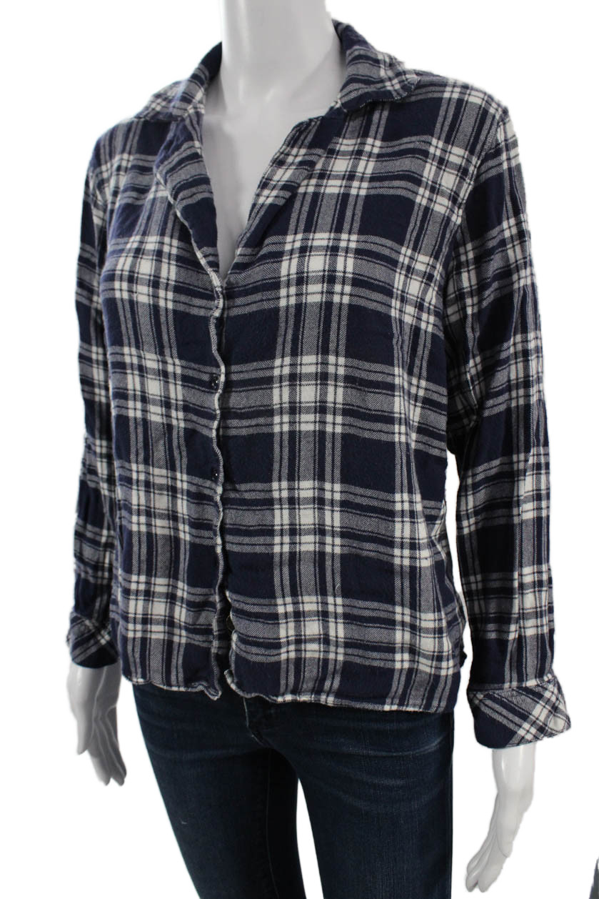 Rails Women Basic Collared Plaid Button-Up Dark B… - image 2