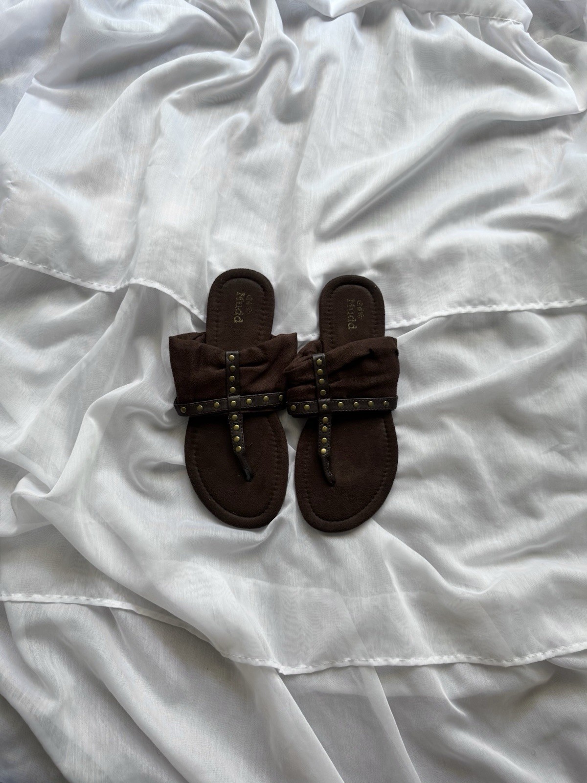 APL Sandali con borchie fango donna Y2K ballerine taglia 7 8 marrone