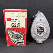 Vintage NOS - Sears Craftsman 100' Chalk Line/Plumb Line - NICE - Made in USA