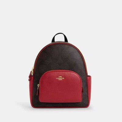 Coach Court Backpack In Maxi Signature Canvas/Gold/Walnut  display picture 1