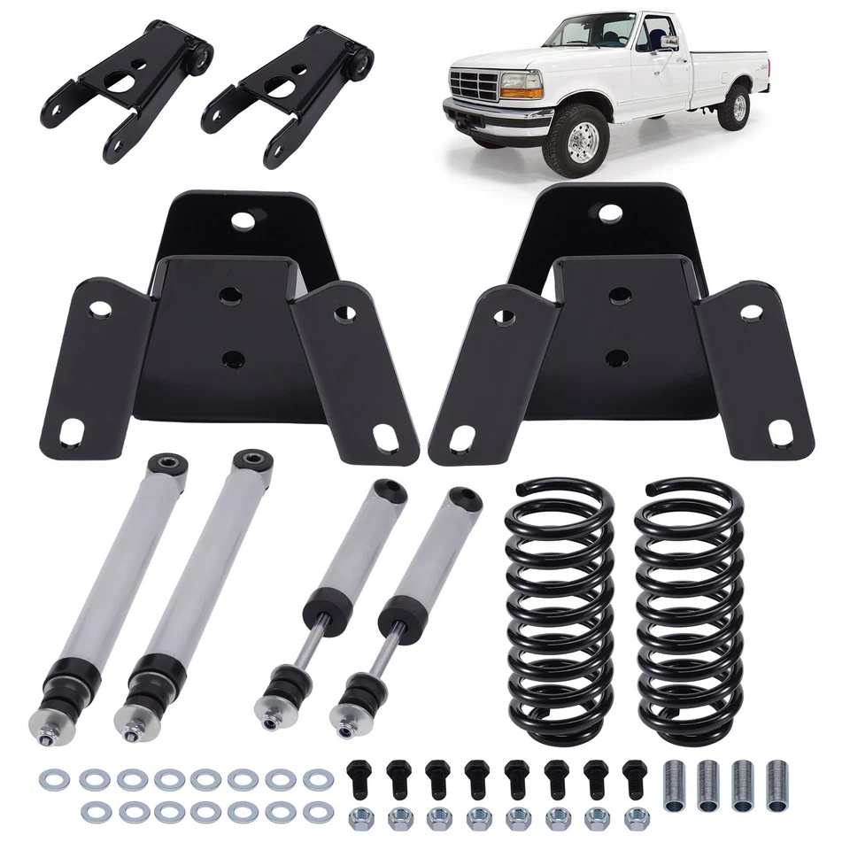 Front 3" Rear 4" Drop Lowering Kit w/ Shocks springs For Ford F100 F150 73-79 - Изображение 2 из 4