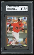 SGC 9.5 MANNY MACHADO #/35 2013 Bowman Chrome Draft #4 Black Refractor Rookie RC
