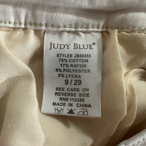 Judy Blue Jeans Womens 29 White Skinny Stretch High Rise Frayed Cuff - Picture 13 of 14