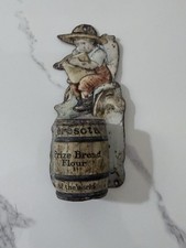 Antique Ceresota Prize Bread Flour Embossed Tin Match Holder Advertising