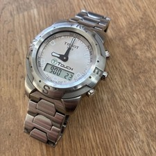 Tissot T-Touch Quartz Stainless Steel Silver Sunburst Dial Mens Multi Tool Watch