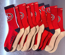 San Francisco 49ers Premium Knit Crew Socks Mens 8-12, Womens 9.5-13 Football