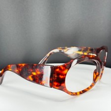 VTG OLEG CASSINI 5043 TORT Womens Brown Glam Wrap Sunglasses FRAMES ONLY