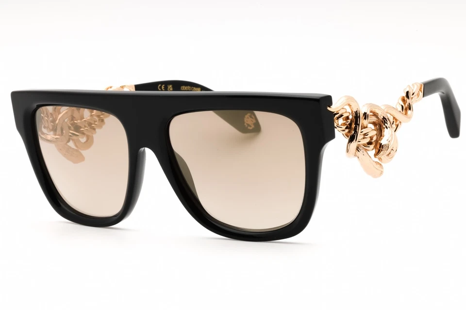 Óculos de sol ROBERTO CAVALLI SRC014M 700G armação preta lentes marrons 57 mm - Imagem 3 de 4