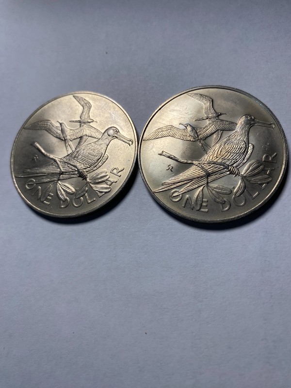 BRITISH VIRGIN ISLANDS two coins: 1dollar 1975, 1dollar 1976