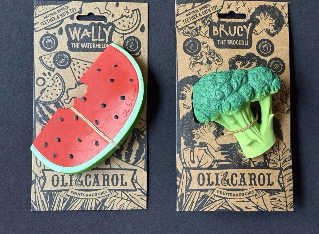 RARE NEW *TEETHING FRUIT NWT! Teether Bath Toy OLI & CAROL Watermelon Broccoli
Opens in a new window