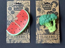 RARE NEW TEETHING FRUIT NWT Teether Bath Toy OLI CAROL Watermelon Broccoli
