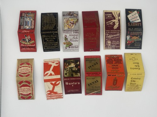 Vintage NYC Restaurant Matchbooks Lot Lindy’s Longchamps 1950s Advertising