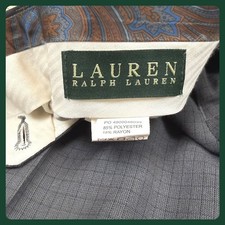 Lauren Ralph Lauren Men's Charcoal Grid Pattern Dress Pants Size 34x30