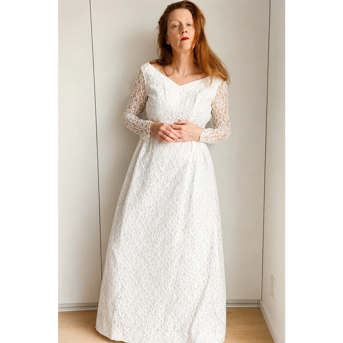 a line spaghetti strap lace wedding dress Spaghetti Strap Floral A-line Wedding Dress Light Ivory main image 1
