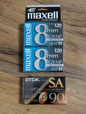 Maxell GX-MP 8mm 120-minute camcorder tapes 2  TDK SA90 audio cassette tape