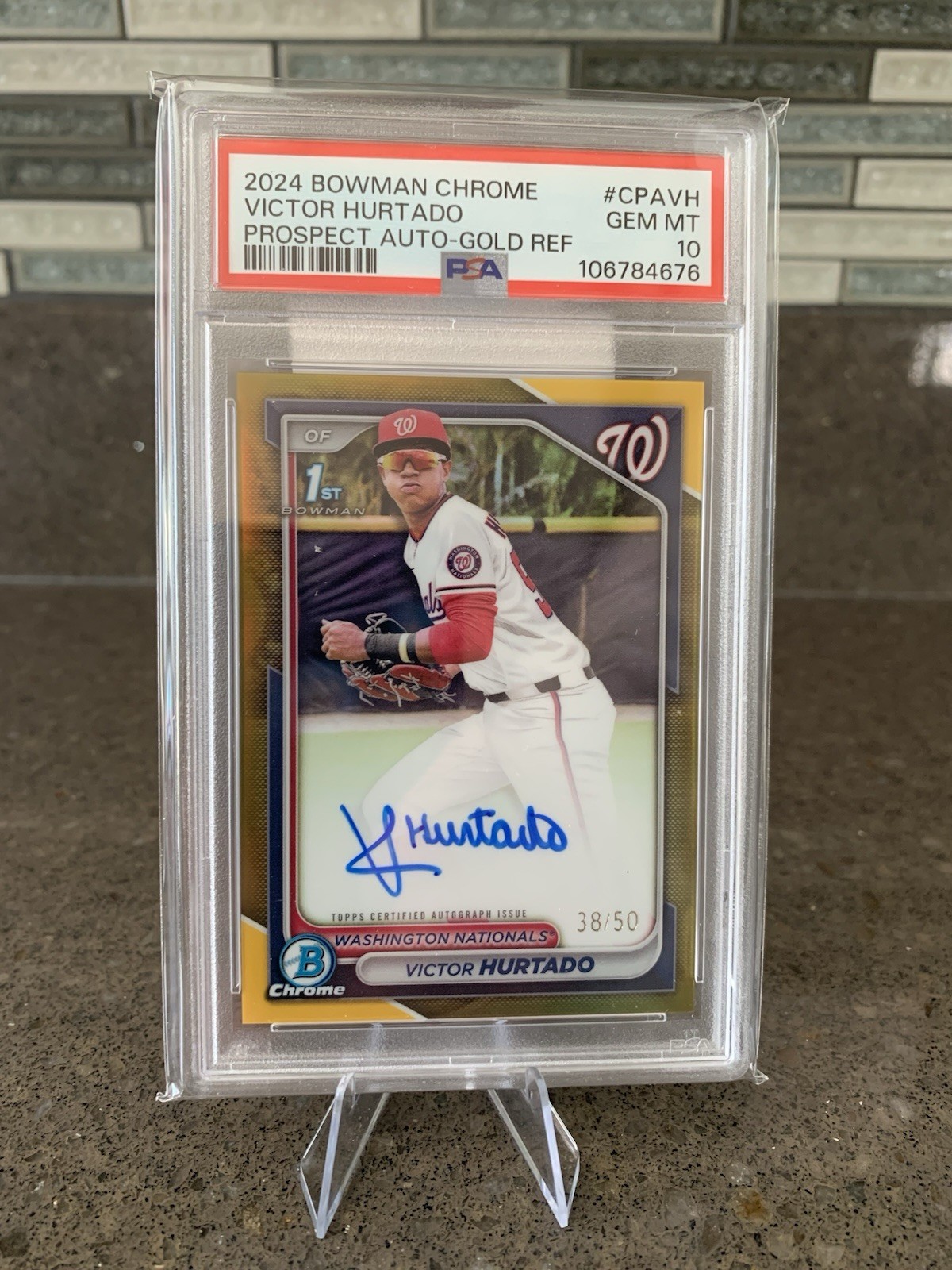 2024 Bowman Chrome 1st Victor Hurtado TRUE GOLD Auto Refractor /50 Nationals