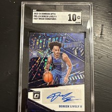 2023-24 Donruss Optic Fast Break Dereck Lively II Rookie RC Auto SGC 10