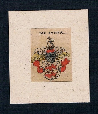 17.Jh. - Sayner Ayner Wappen Adel coat of arms heraldry Heraldik Kupferstich