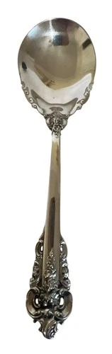 Wallace Sterling Silver Grand Baroque Serving Sugar Spoon 6 1/4 inches