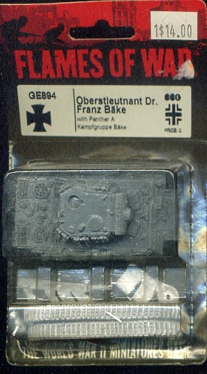 Oberstleutnant Dr. Franz Bake 15mm WWII German Flames of War GE887 Panther A