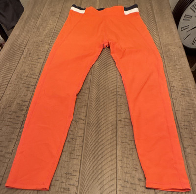 Wilo Women s Orange Activewear Leggings Size L Pull-On Solid Skinny Leg