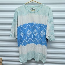 Big 10 Vintage 90s T-Shirt Size L Mens Large Blue Tie Dye Geometric Made in USA